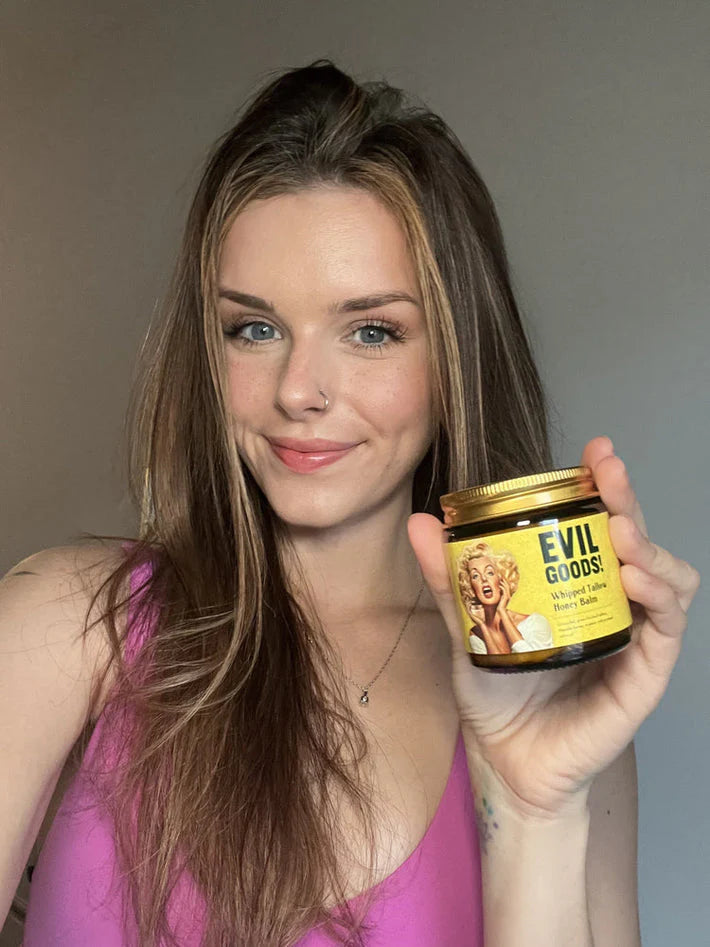 EVIL GOODS® - BÁLSAMO DE MIEL Y SEBO DE RES, HIDRATACIÓN NATURAL, POTENTE PARA TU PIEL CON EFECTO ANTI ENVEJECIMIENTO