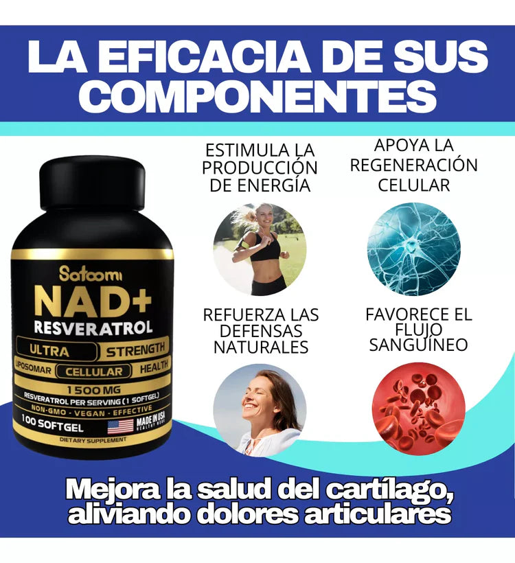 NAD+RESVERATROL| FORMULA ANTIENVEJECIMIENTO CELULAR